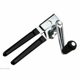 Unbranded Commercial Crank Can Opener Heavy Duty Ergonomic Design Silver/Black