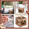 Fourluoo 12 Pack Rooster Facial Tissues Cube Boxes Chicken Face
