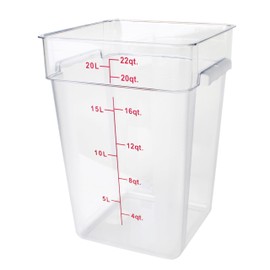 TrueCraftware- 22 Qt. Polycarbonate Square Food Storage Container Clear- Commercial Food Storage Containers Meal Prep Containers Reusable Food Containers for Pantry Kitchen Storage Organization