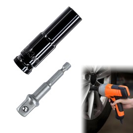 2PCS 13mm Socket 13mm Impact Socket Set Deep Socket Set deep Impact Socket and 1/2" Hex Shank Drive Adapter for Pneumatic Screwdriver, Electric Screwdriver, Air Drill, Electric Drill