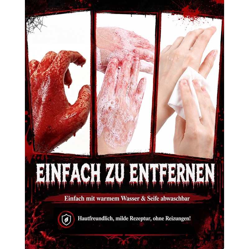 Namonppy 4 x 60 ml Halloween Artificial Blood Washable for