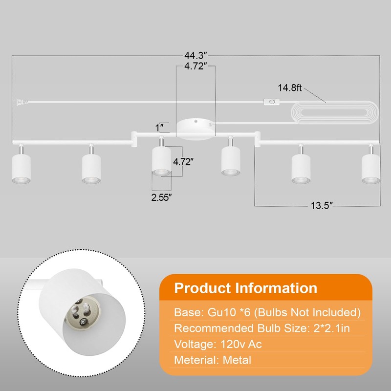 Plug in Track Lighting LED, Track Lighting Fixtures Ceiling, White