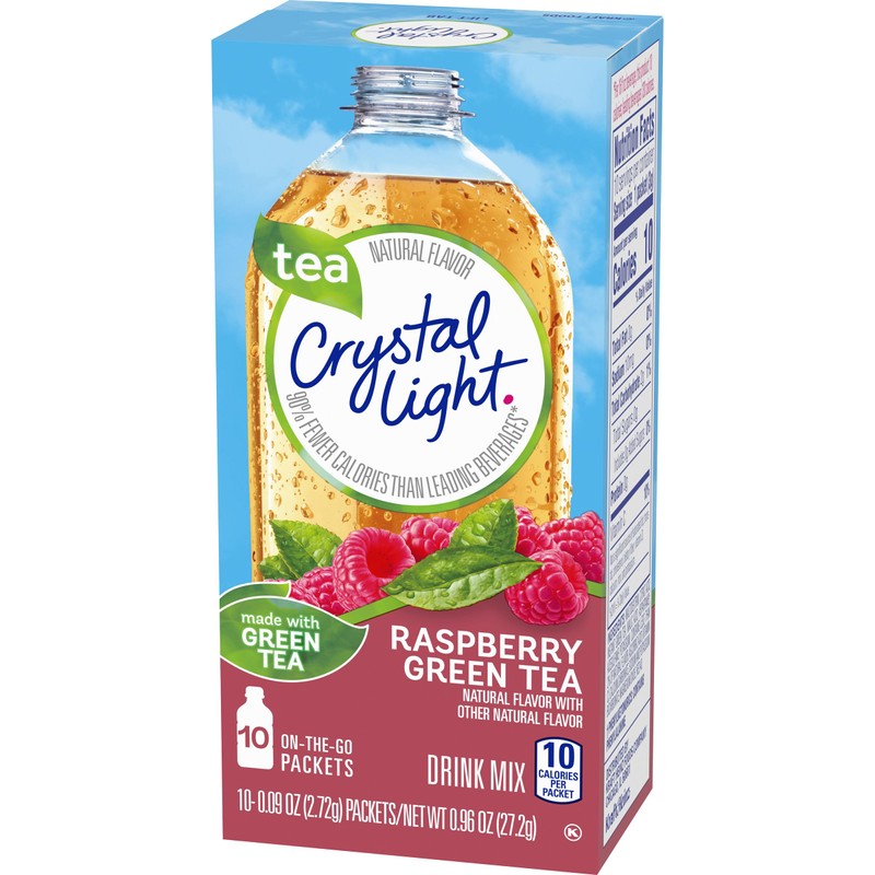 Crystal Light On The Go Raspberry Green Tea, 10-Packet Box