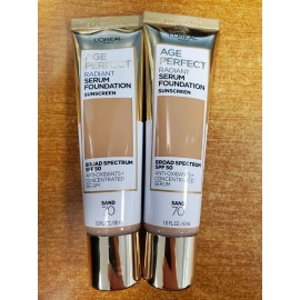 L'Oréal 2 Pk: L'oreal Age Perfect Radiant Serum Foundation *#70 Sand* Exp 8/25 (M3035)