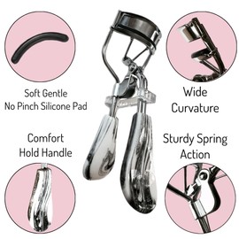 Professional Eyelash Curler Long Lasting Lifted Eyelashes Ergonomic Comfort Hold Perfect Curls in Seconds (x2 Marble Style Handle)
