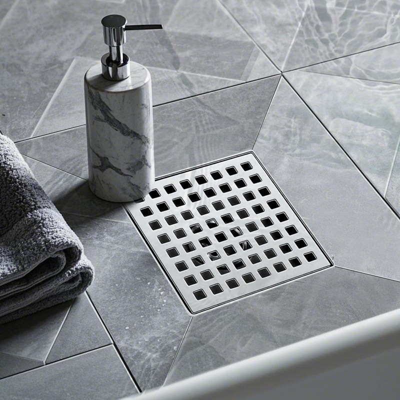 Boltigen Square Shower Drain, 304 Stainless Steel 4 inch Shower