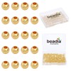 BEADIA 14K Gold Plated Round Spacer Beads 3mm 300pcs for