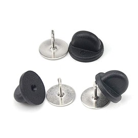Soskakiist XLX 100pcs Tie Clips with 100pcs Black PVC Rubber Pins for Jewelry Making and Crafts
