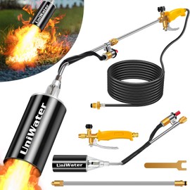 Upgraded Propane Torch Weed Burner, Portable Garden Torch for Weed, Heavy Duty Blow Torch Flamethrower for Weed Burner, High Output 1,800,000BTU Propane Flame Weed Torch,Weed Blow Torches-Orange