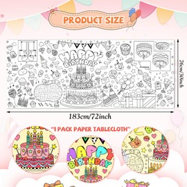 PHOGARY Colouring Table Cloths for Kids, Paper Tablecloths Birthday Party Table Cover for Kids Painting Giant Colouring Poster Princess Castle DIY Crafts