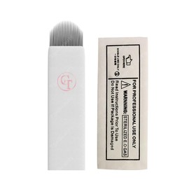 10pcs/Pack White Microblading Needles 0.16mm U Shape 24Pins Disposable Eyebrow Permanent Makekup Nano Needles for Hair Stroke Brow TgoBeatuy (10pcs)