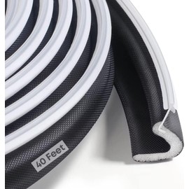 QDiShi Kerf Weather Stripping Door Seal 20FT Black PVC Door Seal Strip for Large Gap Noise Reduction, Weatherproof & Insulation