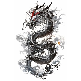2 Sheets Temporary Dragon Tattoo Japanese Dragon Tattoo Arm Tattoos TBS8546 8550