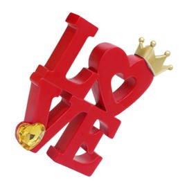 SHOWERORO Couples Sculpture Decor Wooden Valentines Day Decor Love Letter Sign Rustic Cutout Letter Home Décor