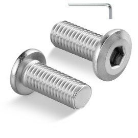 BNUOK M8-1.25 x 18mm Flat Head Hex Socket Cap Screws Bolts 20Pcs, M8 Bolt 304 Stainless Steel 18-8 Furniture Bolts Full Thread, with Hex Spanner