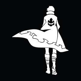 Gurren Lagann 5" Kaminas Back Decal Sticker for Laptop Car Window Tablet Skateboard - White