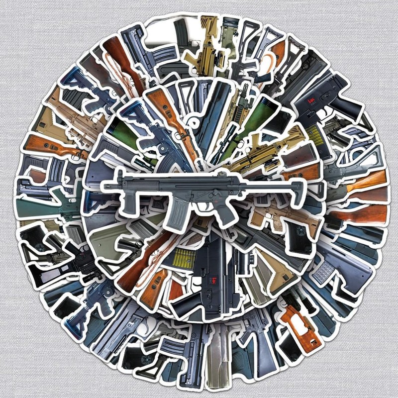 Realistic Firearm Sticker Set, Survival Game, Military, Waterproof Seal Collection