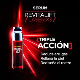L'Oréal Paris Revitalift Laser: Sérum facial 30ml rellana las arrugas, reafirma la piel y reafirma textura. Uso recomendable a partir de 45+ años, der