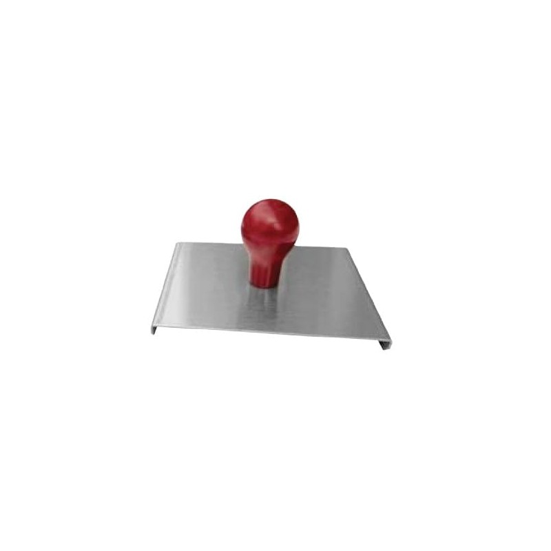 Prince Castle Red Handled Stainless Steel Meat Press, 6"x6" -