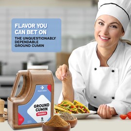 Dependable Food Ground Cumin Powder -5 Lb. Jar - Bulk, Kosher, Natural, Non-GMO Cumin Seasoning - 100% Pure Cumin Spice for Curries, Chili, Soups & Roasted Vegetables - Cumin Ground with Warm, Earthy & Spicy Flavor
