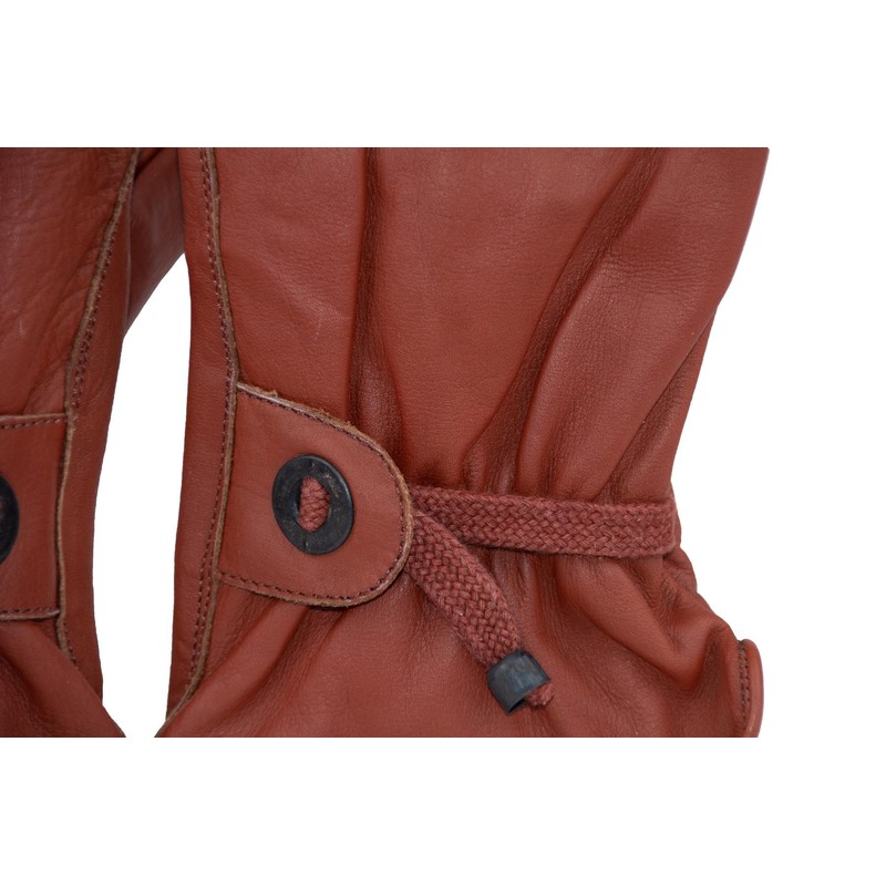 Black Jungle Leather Gloves for Riders and Bikers Women Men