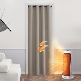 PONY DANCE Curtains, Children's Room, Door Curtain, 1 Piece, H 210 x W 132 cm, Opaque Curtains with Eyelets, Thermal Curtain, Heat Protection, Blackout Curtain, Living Room, Sand Coloured