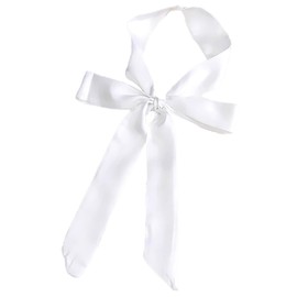 White Fang NC024 Women's Ribbon Tie, Ribbon Tie, Uniform, Bowtie, Colorful Scarf, School, white