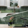 Green Long Hexagon Tile Peel and Stick Backsplash, 10 Sheets