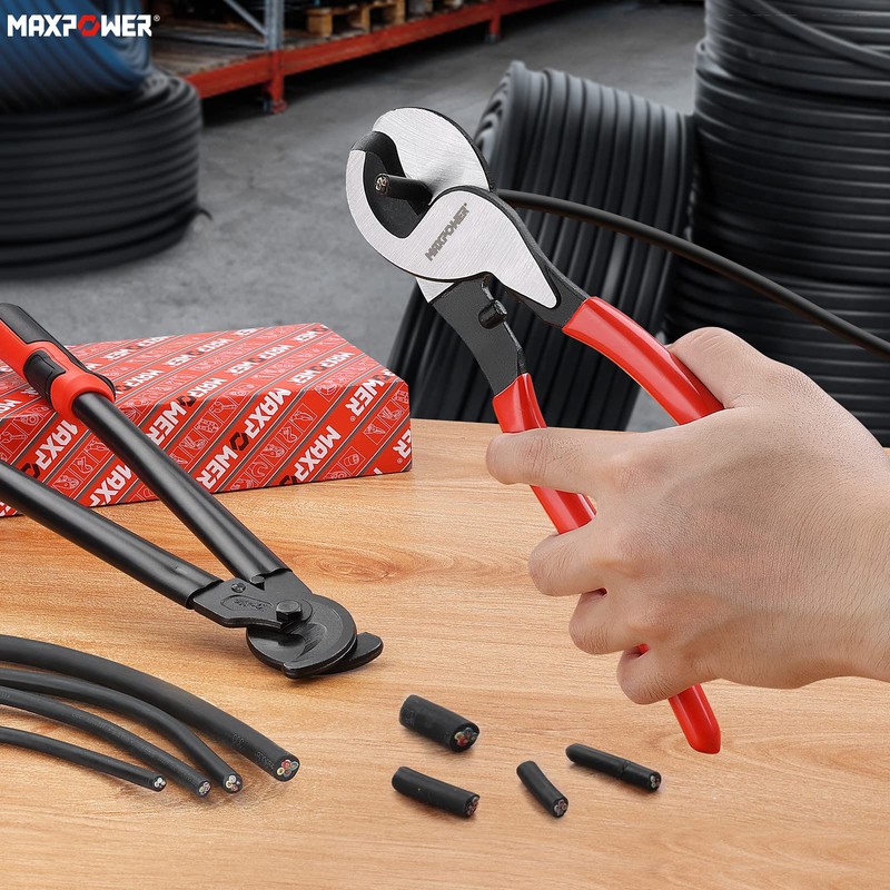 MAXPOWER Cable Cutters Set, 10-inch and 14 in-ch Heavy Duty