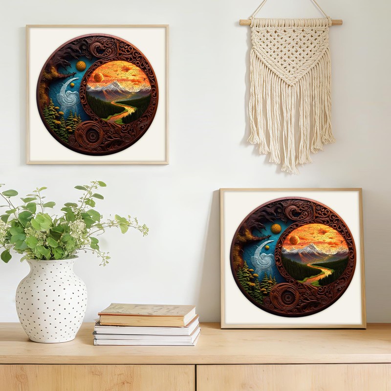 Round Wooden Jigsaw Puzzle - 246 Piece Yin Yang Nature