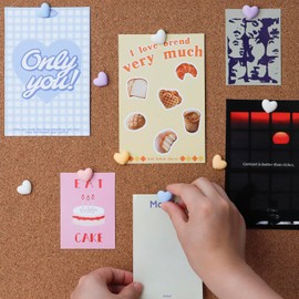 30 Pcs Colorful Heart Push Pins Set Consisting of Five Colored Hearts Used for Cork Board Walls Home Classrooms Office Accessories and Cute Office Desk Accessories