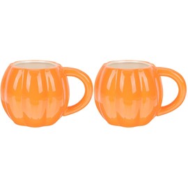 2 tazas de café de cerámica de calabaza, taza de café de Acción de Gracias Jack o Farol, taza de agua con leche, tazas divertidas de otoño para niños, mujeres y hombres (500 ml)