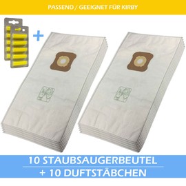 SET 10 Air Fresheners + 10 Microfiber Bags Compatible with Kirby G 1, 2, 3, 4, 5, 6, 7, 8, 9, 10 | G1, G2, G3, G4, G5, G6, G7, G8, G9, G10 | Generation, Diamond, Heritage, Legend, Sentria Serie