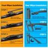 AUTOBOO Replacement for Honda Pilot Rear and Front Windshield Wiper
