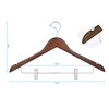 TOPIA HANGER Wooden Suit Hangers with Adjustable Metal Clips (20