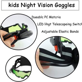 2X Night Vision Goggles Adjustable Kids LED Night Goggles for Racing Bicycling Hunting to Protect Eyes Children