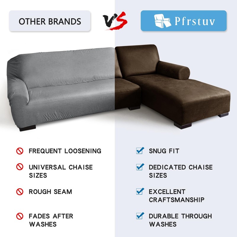 Pfrstuv Sectional Couch Covers, Leather Look Sofa Cover L Shape
