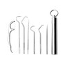 8pcs Stainless Steel Toothpick Set Metal Flossing Portable Toothpick Box