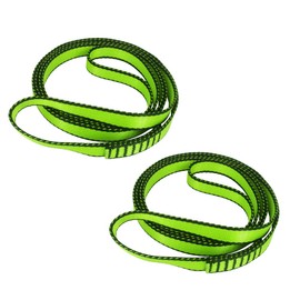 FOSER 18mm Nylon Climbing Sling Runner, 23KN Nylon Rope,Apply to Rock Climbing, Mountaineering, Hiking, Downhill, Emergency Equipment, etc (Green(2pcs), 60cm/24inch)
