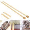SSyang Pack of 2 Single-Pointed Large Knitting Needles Wooden Bamboo