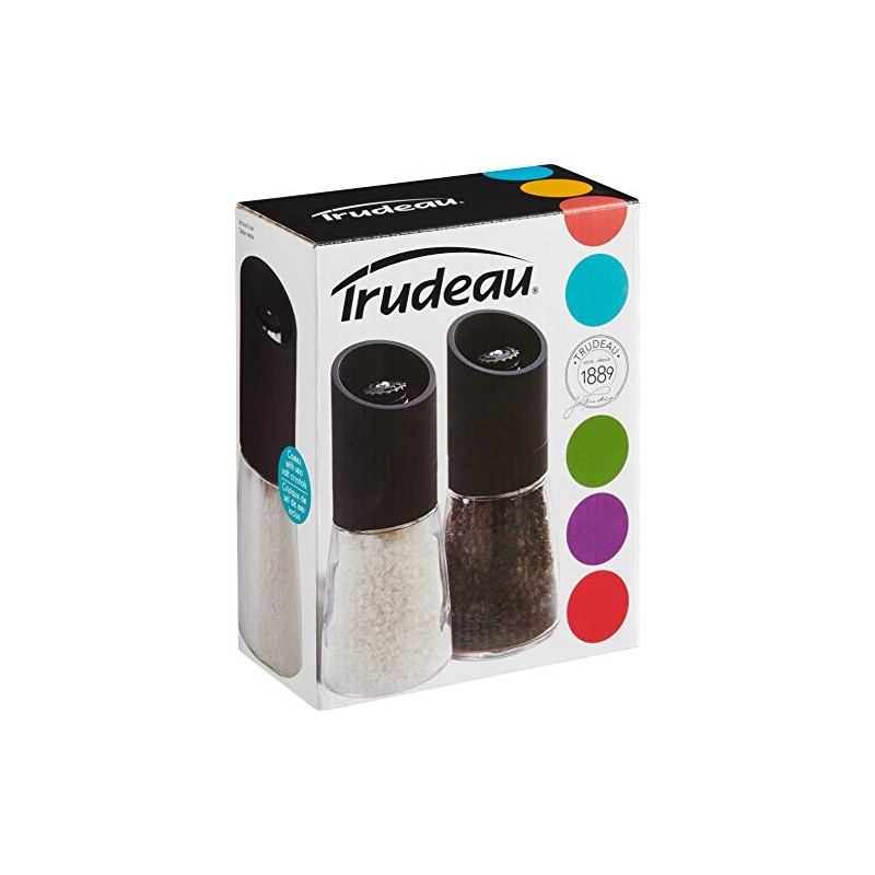 Trudeau Maison Glass and Black 6 inch Ceramic Grinder and