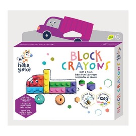 Haku Yoka 6303085 Block Wax Crayons Set, Trucks, Wax Crayons in Bright Colours, Wax Crayons in Clamping Block Shape, No Staining, for Children from 3 Years