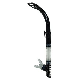 AKONA Adult Capri Semi Dry Snorkel with Silicone Mouthpiece (Black)