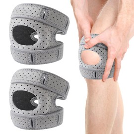 XJJAUGKLY Wellness Kniebandage, Patella Kniebandage Schmerzlindernde Knie Bandage Atmungsaktives & Komfort Support Knee Brace für Sport Laufen Tanzen Knie Bandage für Männer Damen (2pcs, L)