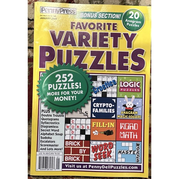 Penny Press Favorite Variety Puzzles 252 Puzzles January 2025
