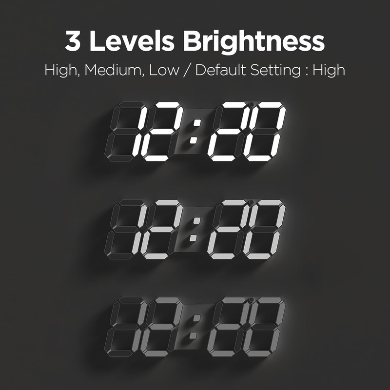 mooas 3D LED Clock, Multi-Function LED Clock (Calendar, Alarm, Temperature)