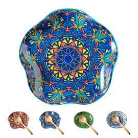 Miamolo Spoon Rest for Kitchen Counter Boho Style Spatula Rest Spoon Holder, 5.3in Ceramic Stove Spoon Rest Cooking Housewarming Gift Modern Farmhouse Home DéCor