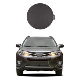 Goholy Car Front Bumper Tow Hook Cover Compatible with Toyota RAV4 2013 2014 2015 Trailer Cover Cap 53286-0R060 53285-0R060 Trailer Cover Towing Eye Cap Matte Black Left Side
