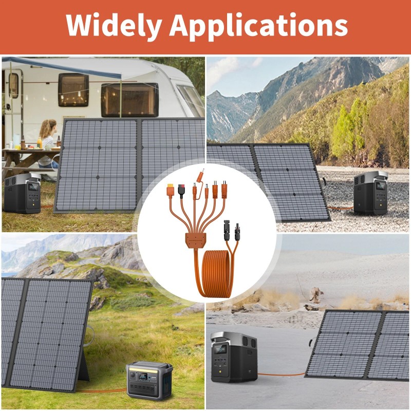 MHPOWOS Universal 7-in-1 Solar Panel Adapter Cable for for Jackery
