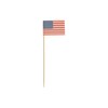 BambooMN 4.7" American Flag Cocktail Appetizers Bamboo Toothpick Picks Stirrer